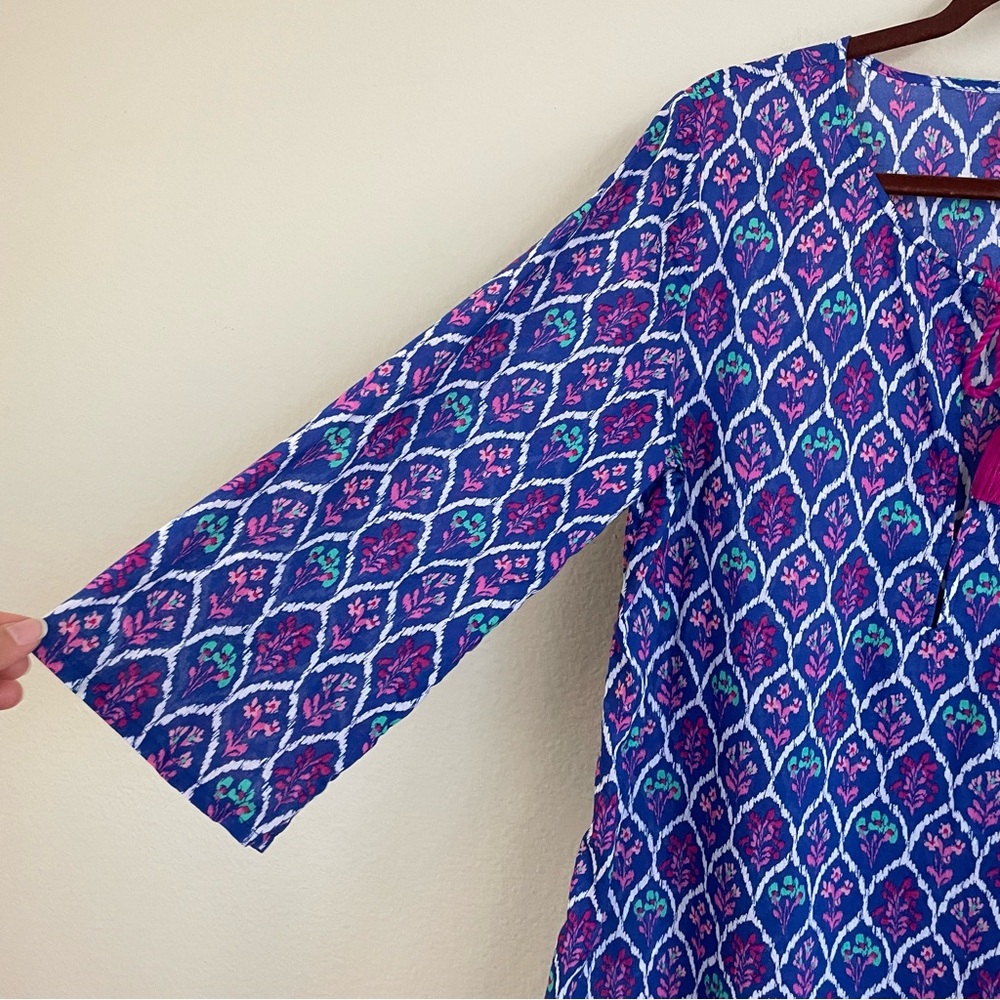 J. Crew Printed Beach Tunic Cover-Up Dress Size M - Picture 4 of 8
